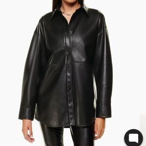 Aritzia Babaton Pelli Shirt Jacket - Faux Leather Shacket - Small